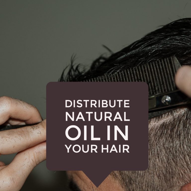 distribute natural oil in hair